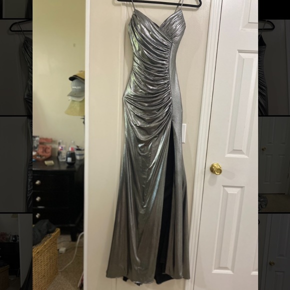 Jovani Metallic Gown practically New! Sz00 - Picture 10 of 16